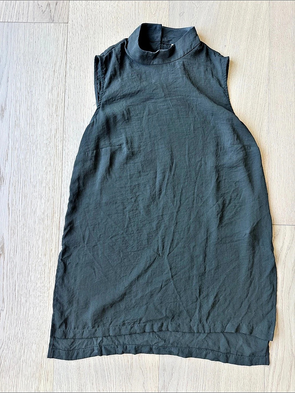 PROLOGUE Sleeveless Mock Neck Blouse Womenโs Small Olive Green Office Business
